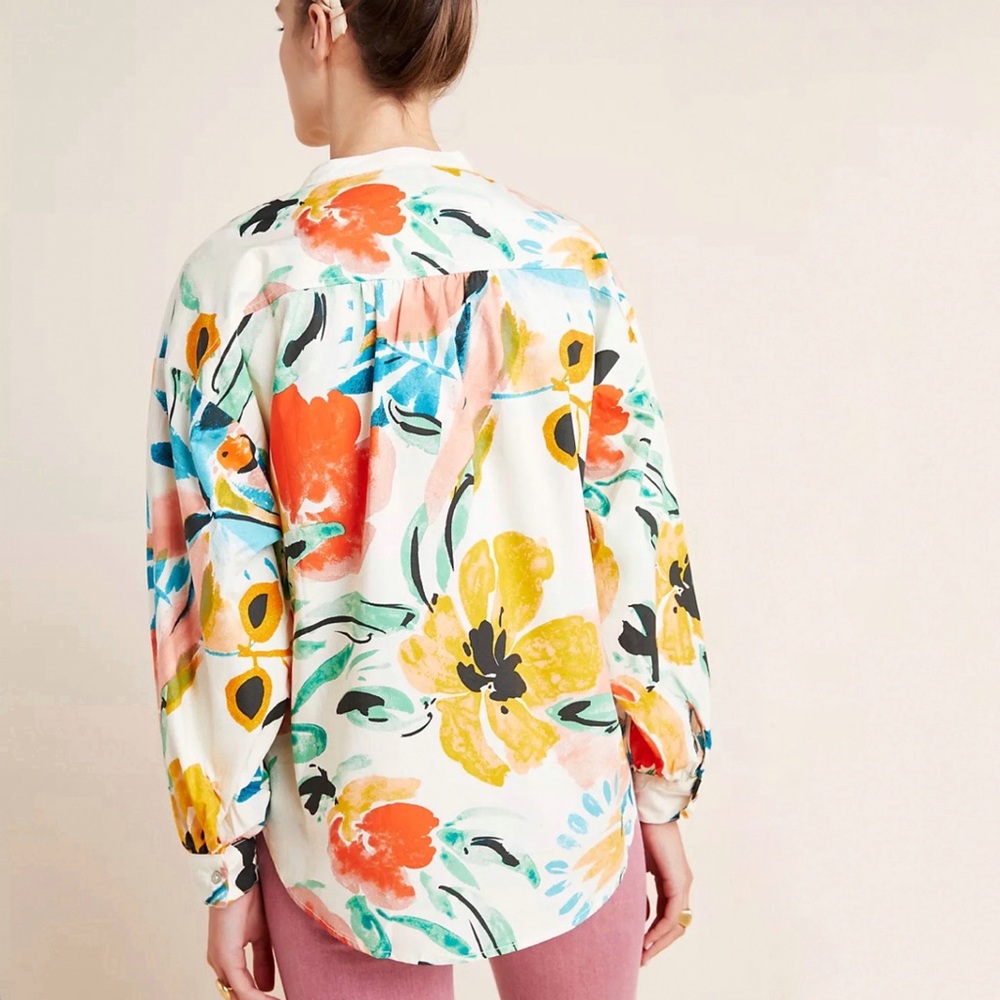 Anthropologie Crisanta Poplin Buttondown